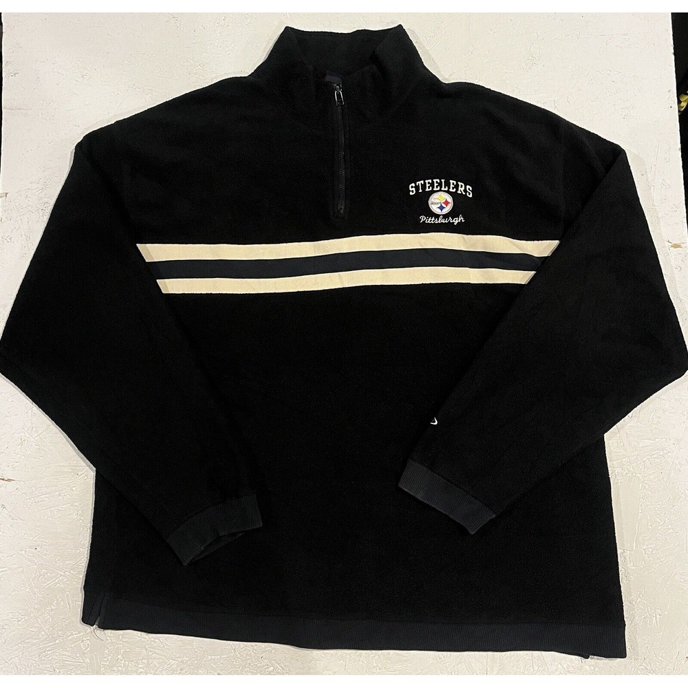 Vintage Pittsburgh Steelers Quarter Zip Pullover Sweater Mens 2XL Pro Player NFL